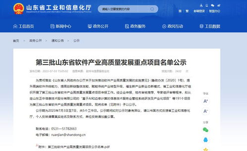 東營市兩項目入選第三批省軟件產業高質量發展重點項目，彰顯山東軟件開發新動能